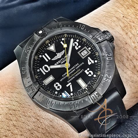 breitling avenger seawolf blacksteel code yellow limited edition watch m17330|breitling avenger blacksteel.